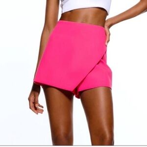 Zara asymmetrical hot pink skort